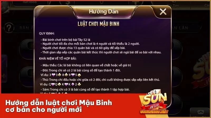 Hướng dẫn luật chơi Mậu Binh cơ bản cho người mới