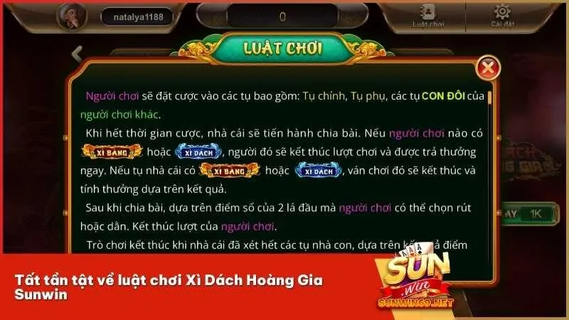 Tất tần tật về luật chơi Xì Dách Hoàng Gia Sunwin 