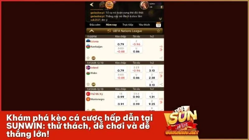 Khám phá kèo cá cược hấp dẫn tại SUNWIN: thử thách, dễ chơi và dễ thắng lớn!