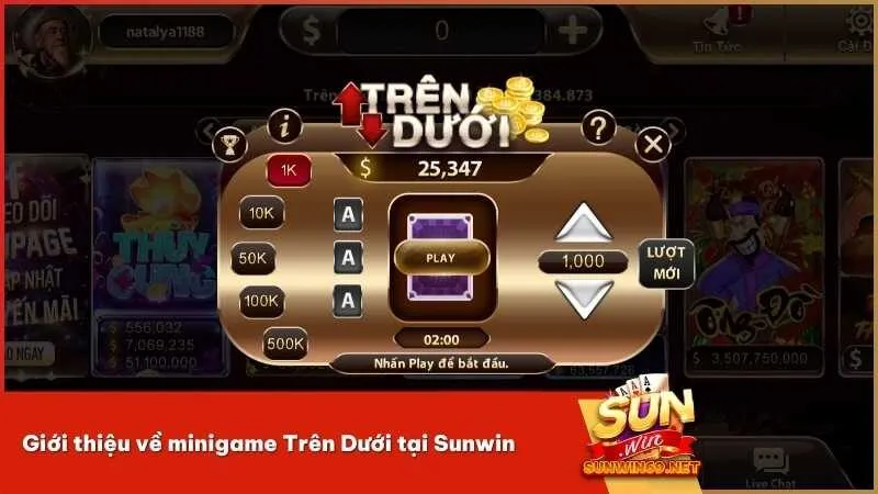 Giới thiệu về minigame Trên Dưới tại Sunwin