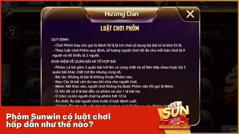 Phỏm Sunwin có luật chơi hấp dẫn như thế nào?